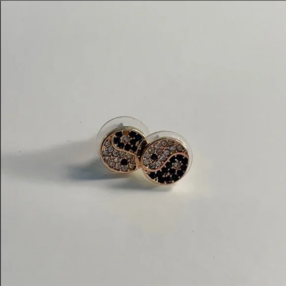 Marilyn Schiff Ying Yang Post Earrings NWT - Picture 5 of 6